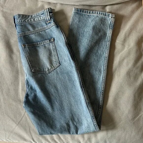 KHAITE Denim - KHAITE albi Light Blue high rise Straight Jeans